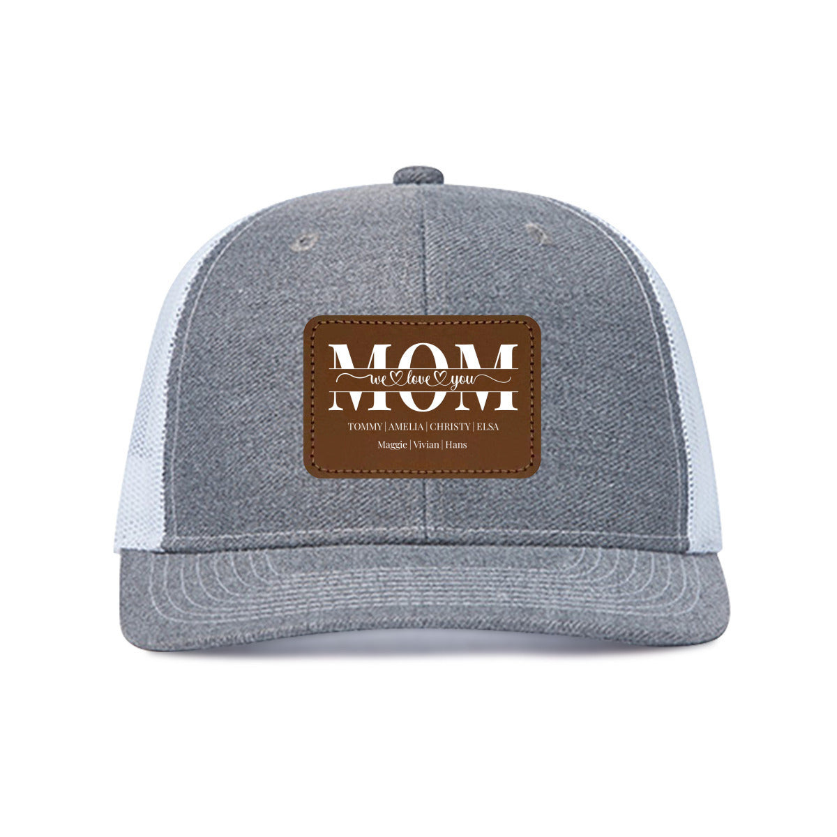 Hat Personalized With Name for Mom or Grandma-Custom Leather Patch Hat