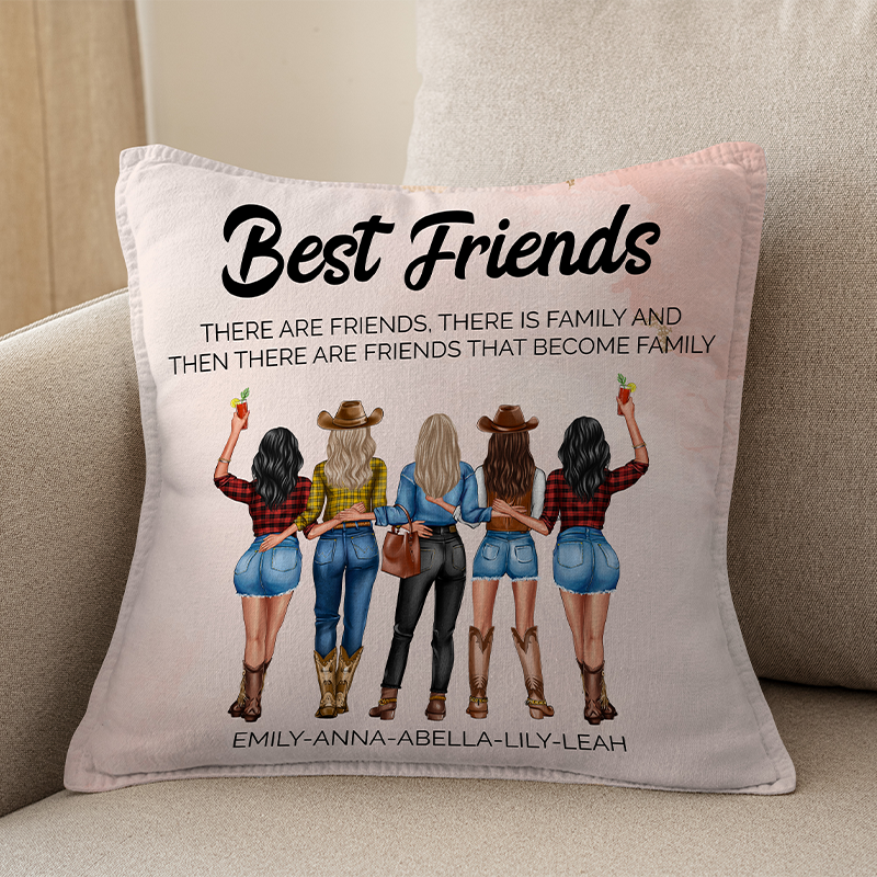 Hay amigos que se convierten en familia: almohada personalizada para mejores amigos