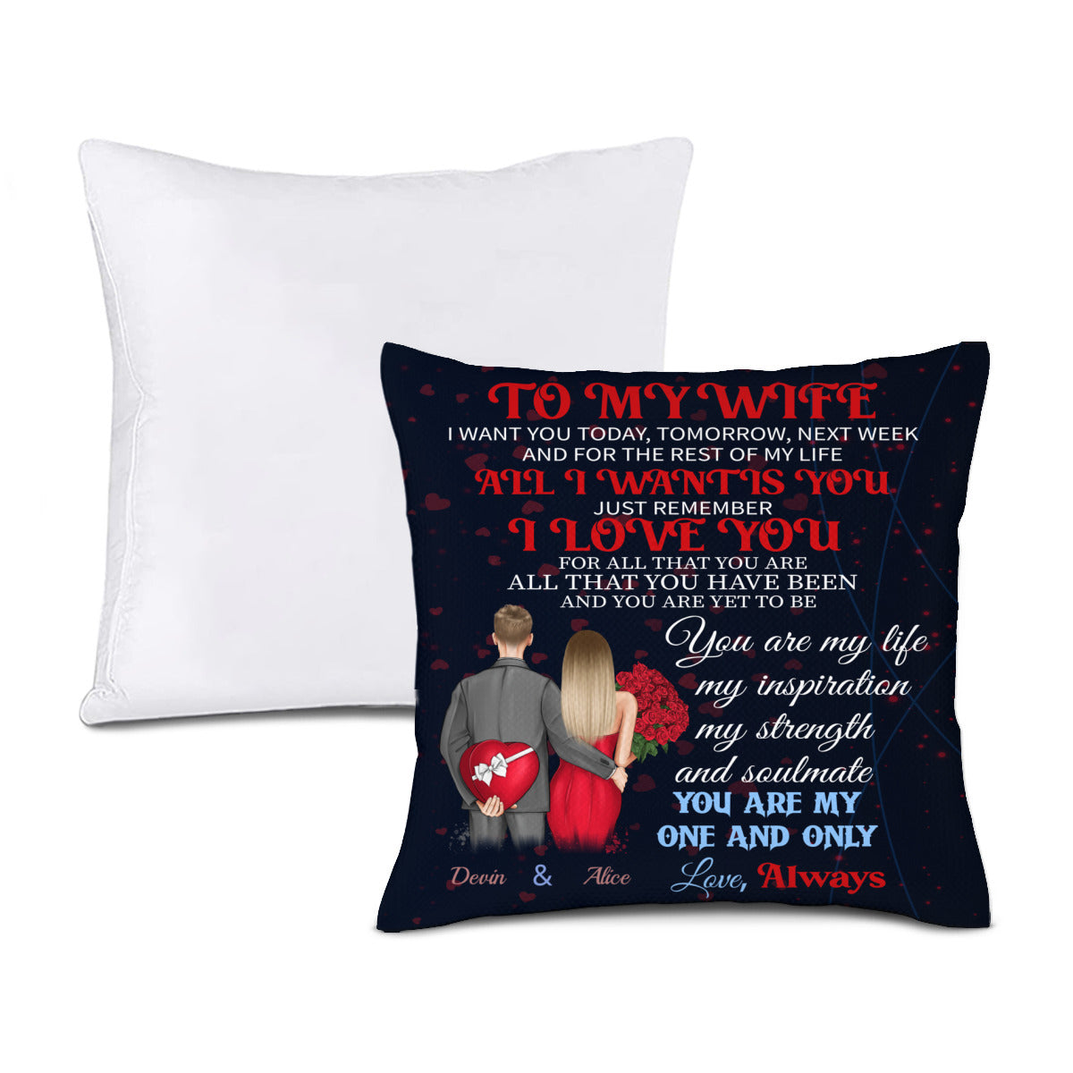 Para mi esposa, eres mi único amor: almohada personalizada para esposa