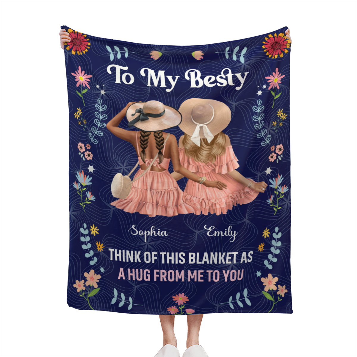 Thank Of This Blanket As A Hug From Me To You-Custom Blanket for Bestie