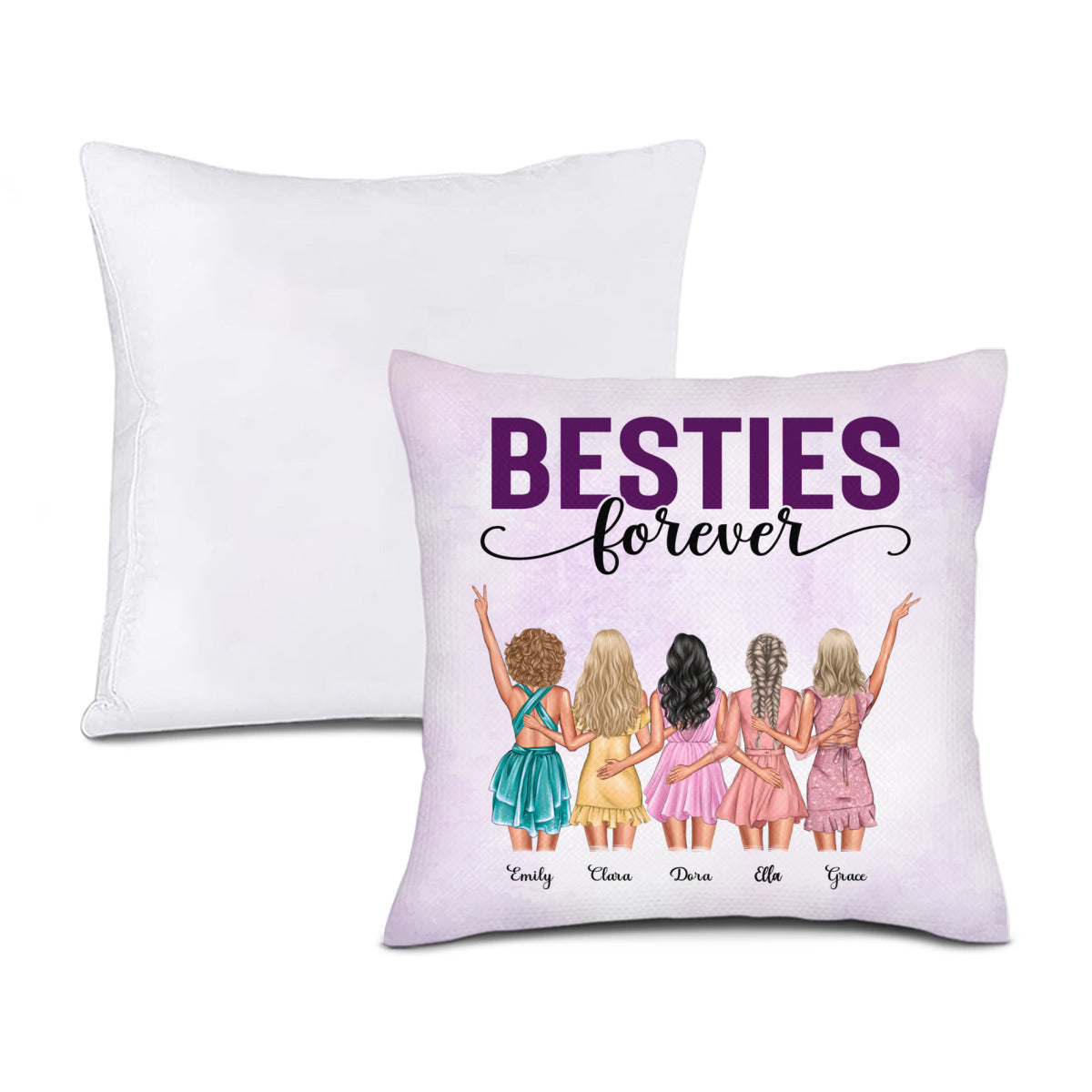 Besties forever - Almohada personalizada para mejores amigas