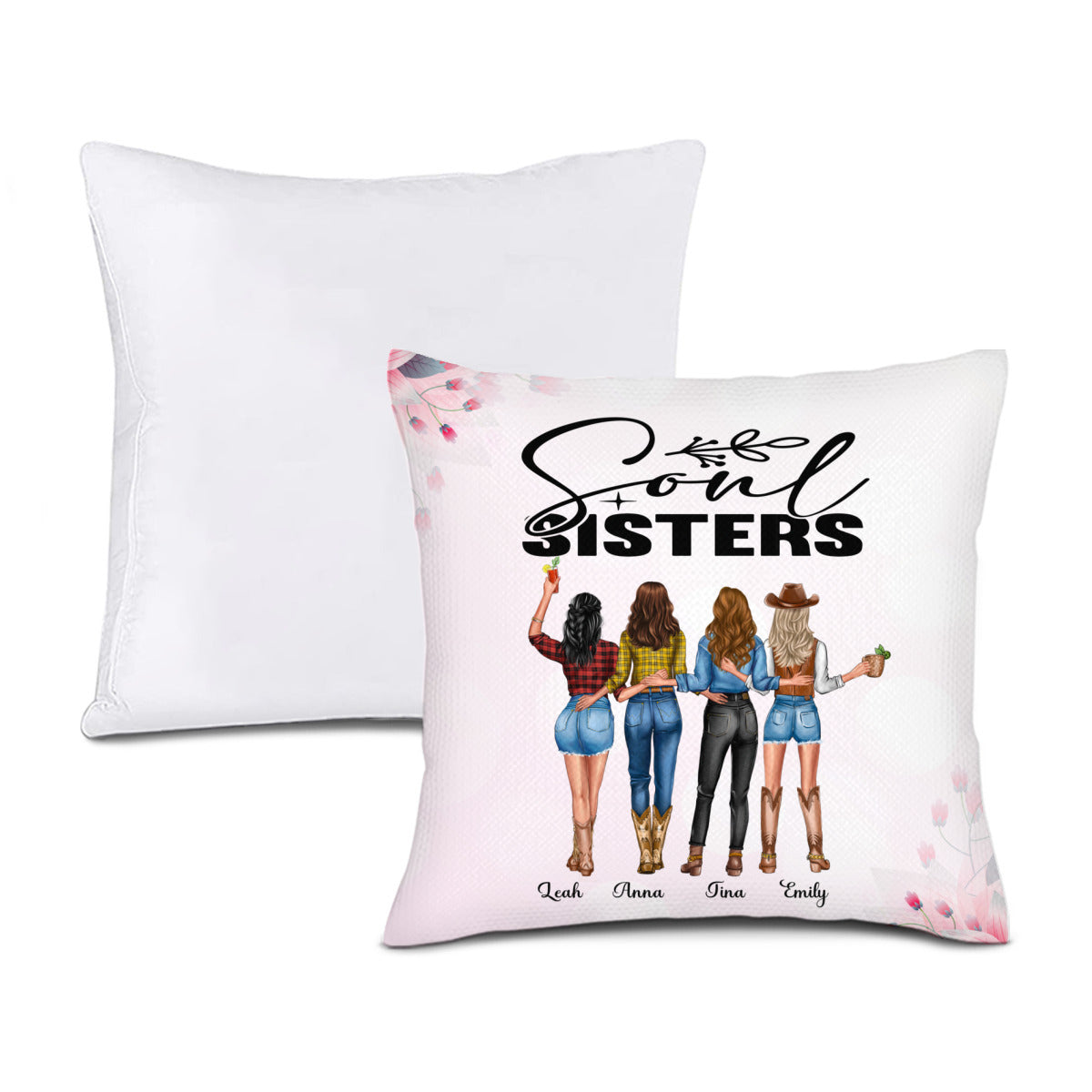 To My Soul Sisters - Customize Pillow for Sisters