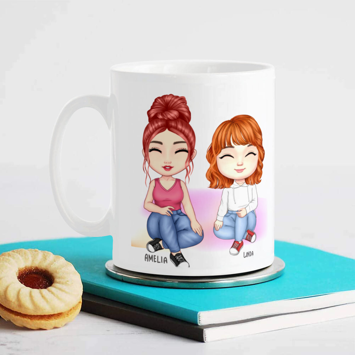 D’abord ma fille pour toujours mon cadeau de tasse personnalisé ami pour fille