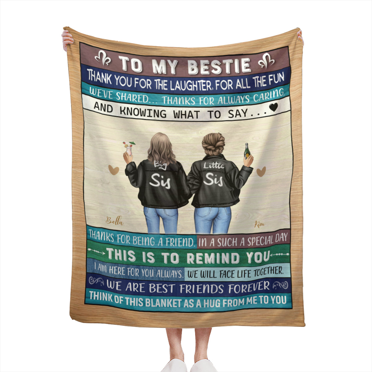 To My Bestie Thank You For The Laughter-Custom Blanket for Bestie