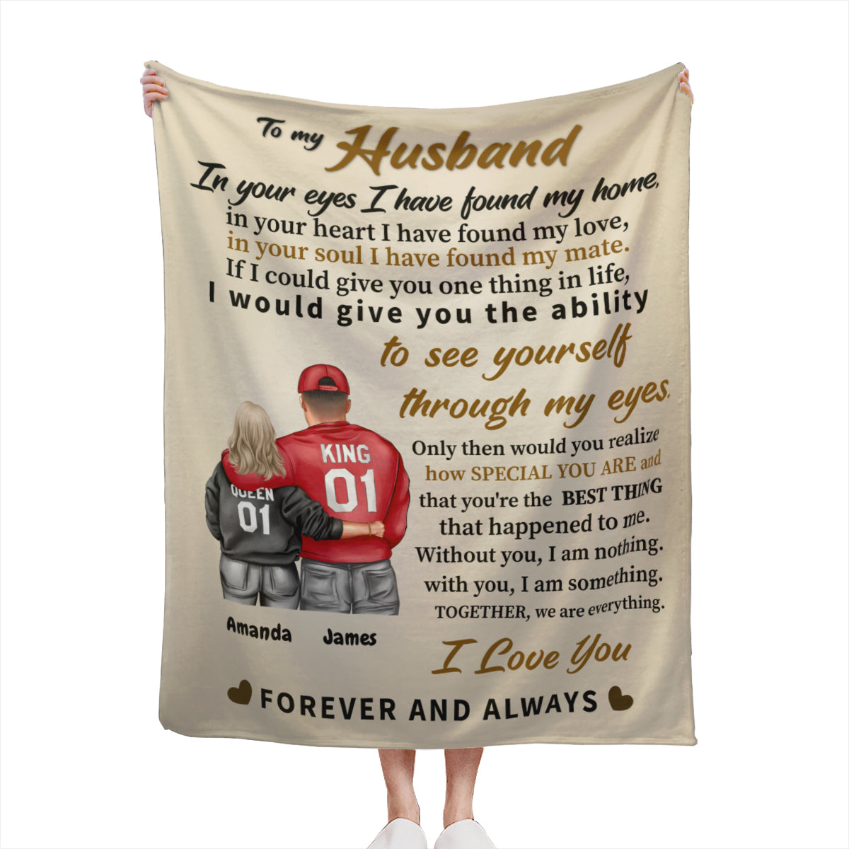 Found My Home, Love and Mate In Your Eyes- Custom blanket for Wife