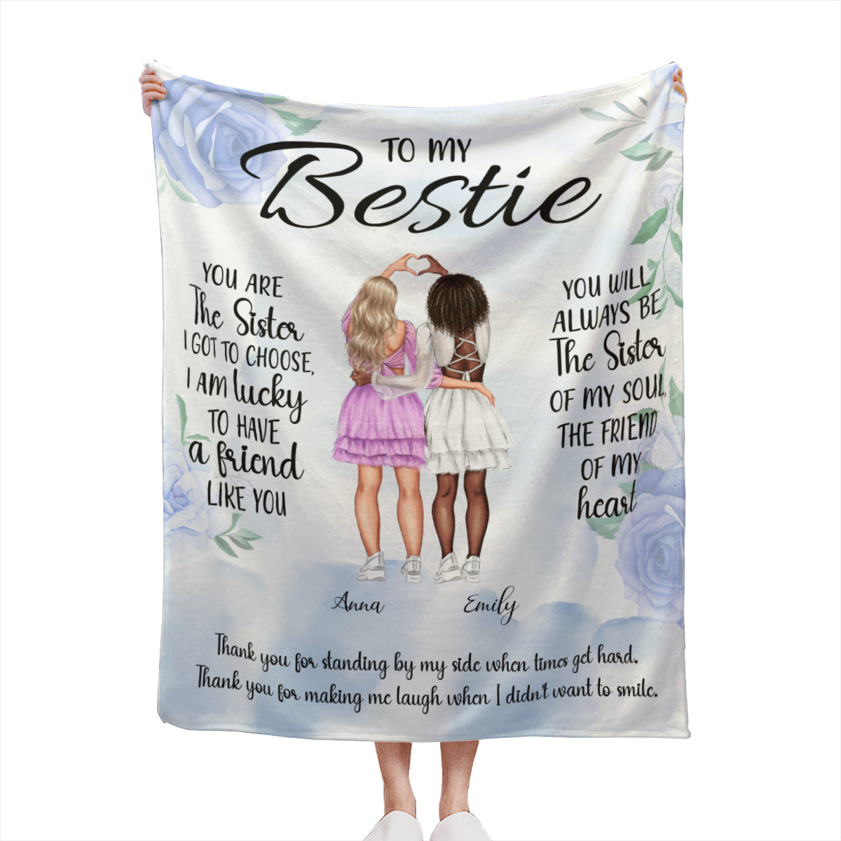 I am lucky to have a friend like you-Custom Blanket for Bestie