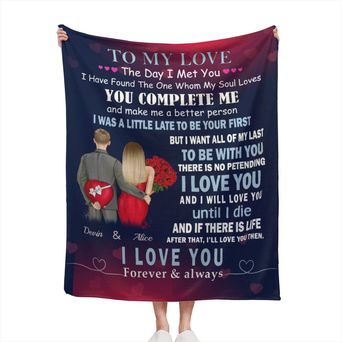 To My Love I Love You Forever- Custom Blanket for Couple or Lover