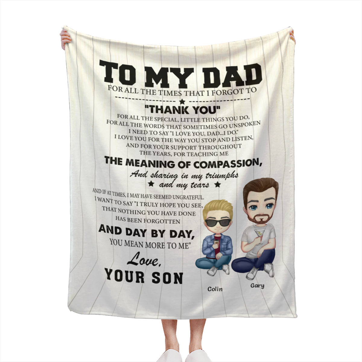 I Love You Dad You Mean More to Me- Personalized Blanket from Son to Dad