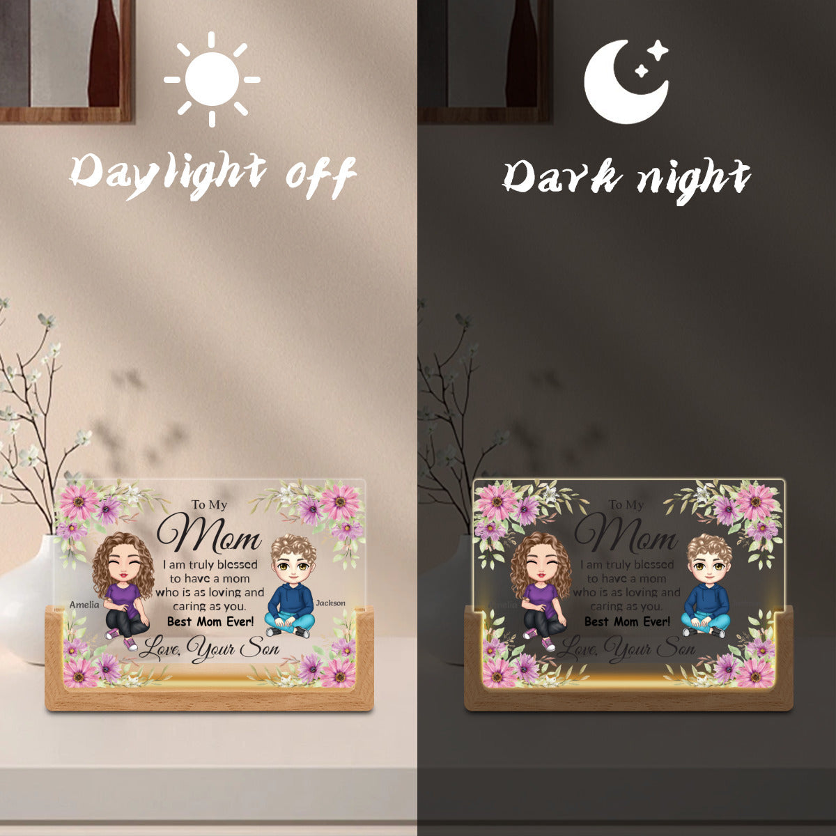 I am Truly Blessed to Have a Mom-Personalized Acrylic Plaque Night Light for Mom