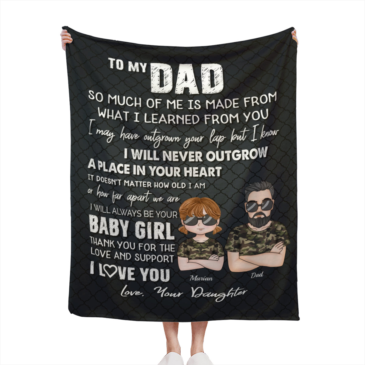 So Much Of Me Is Made From Dad- Personalized Blanket Daughter Gifts Dad