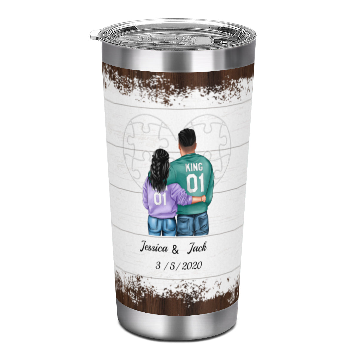 I Found My Missing Piece-Personalized Tumbler for Husband or Boyfriend