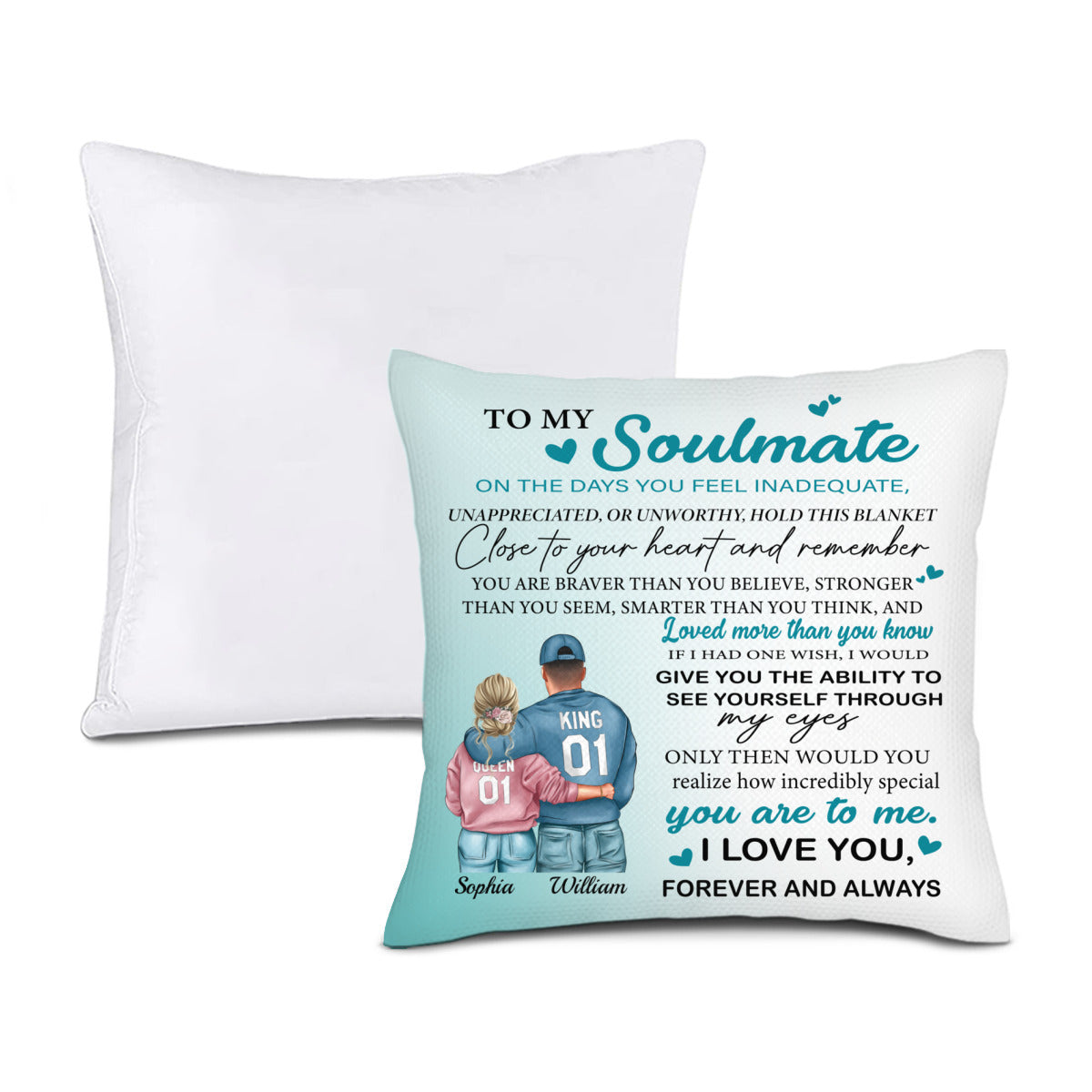 Para mi alma gemela, qué especial eres: almohada personalizada para pareja o amante