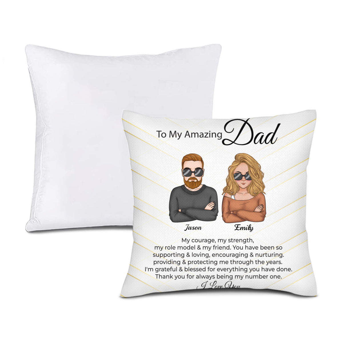 Para mi increíble papá: almohada personalizada para papá de parte de mi hija