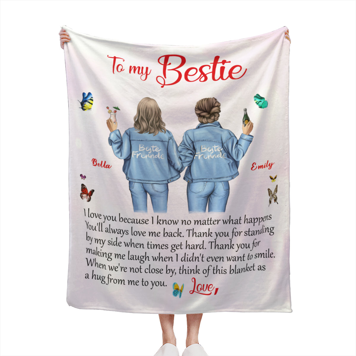 To My Bestie I Love You-Custom Blanket for Bestie