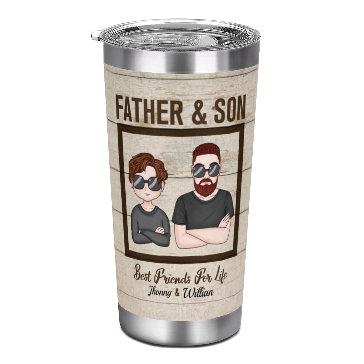 Vaso personalizado de Padre e hijo, mejores amigos de por vida, de hijo a papá