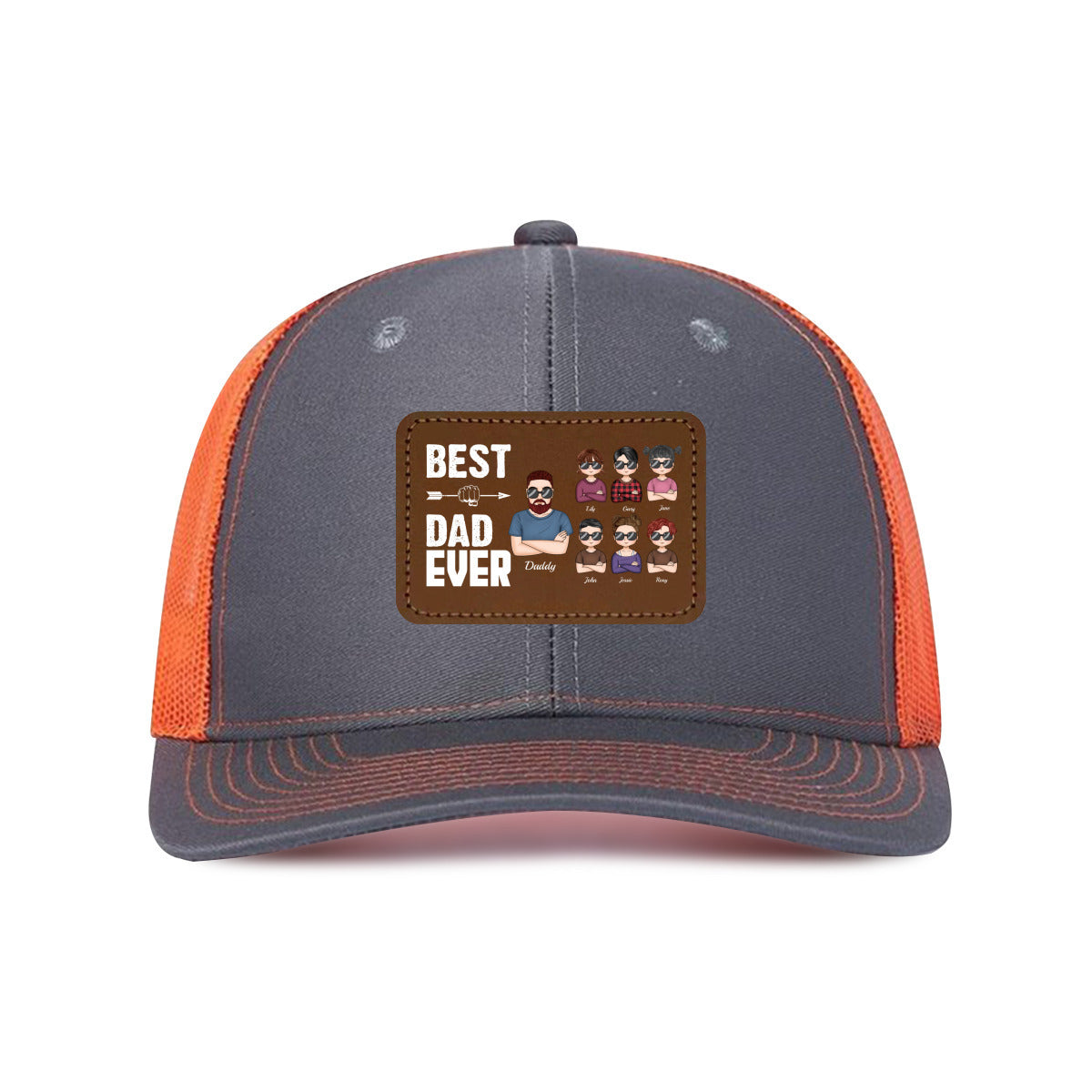 Best Dad Ever- Custom Hat with Leather Patch for Dads from Kids