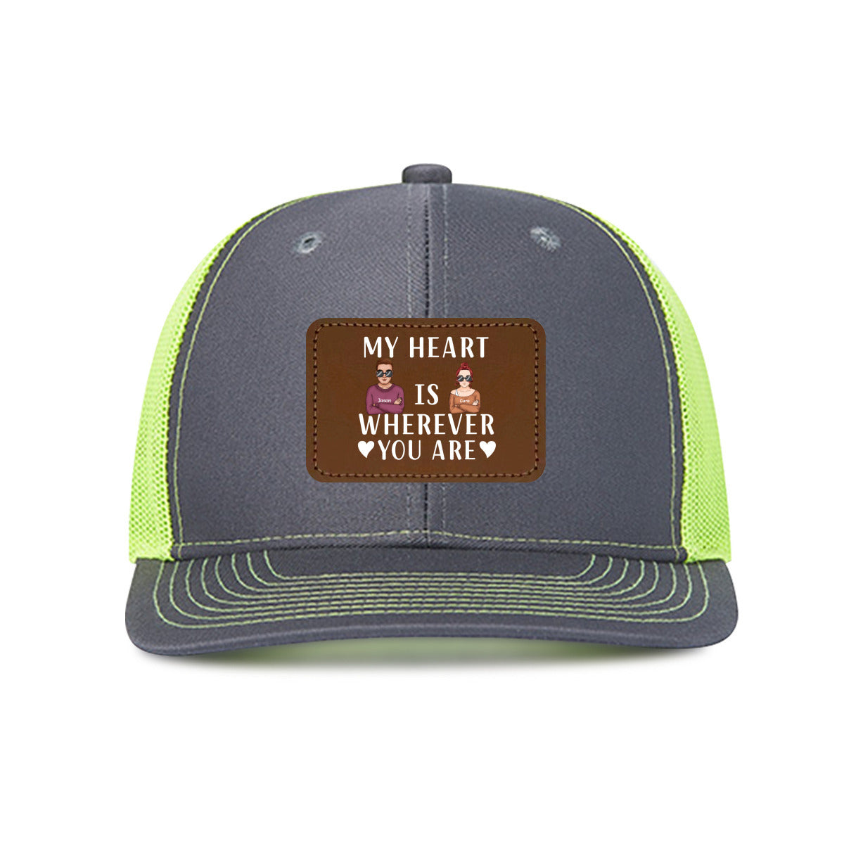 My Heart Is Wherever You Are- Custom Hats Gift for Couple or Lover