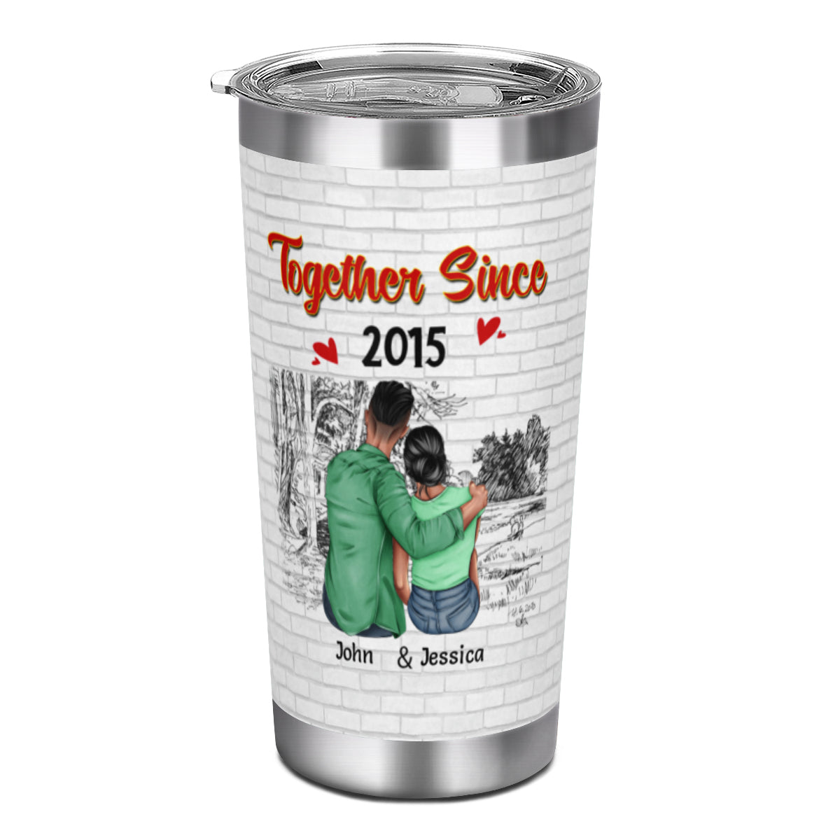 Together Since X Year- Personalized Tumbler Gift For Lover or Couple