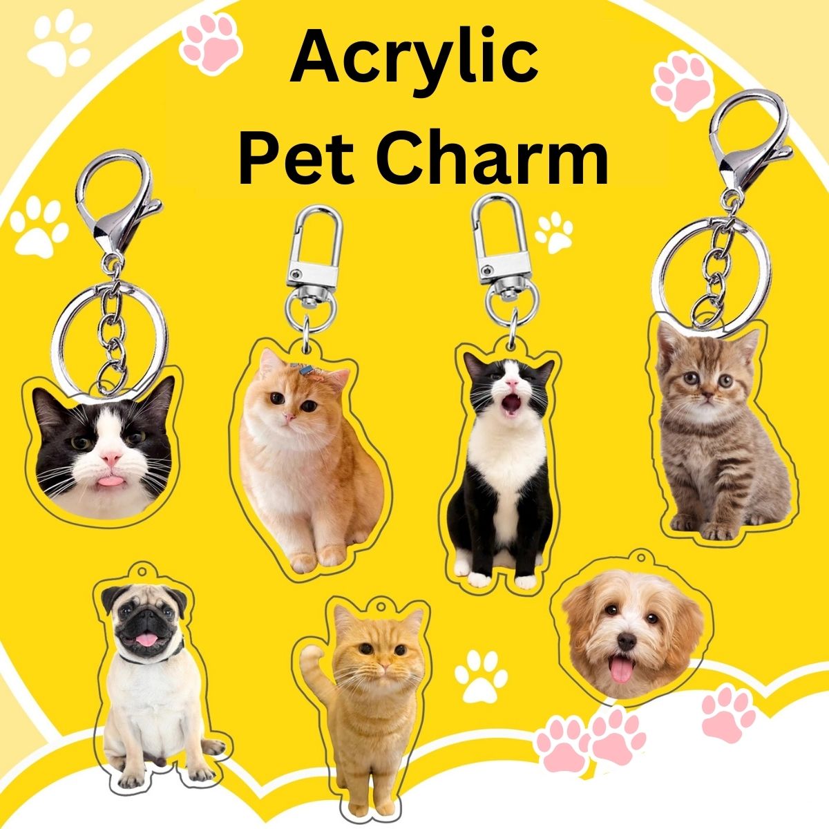 Custom Pet Keychains - Unique Dog Charm & Cat Charms for Pet Lovers