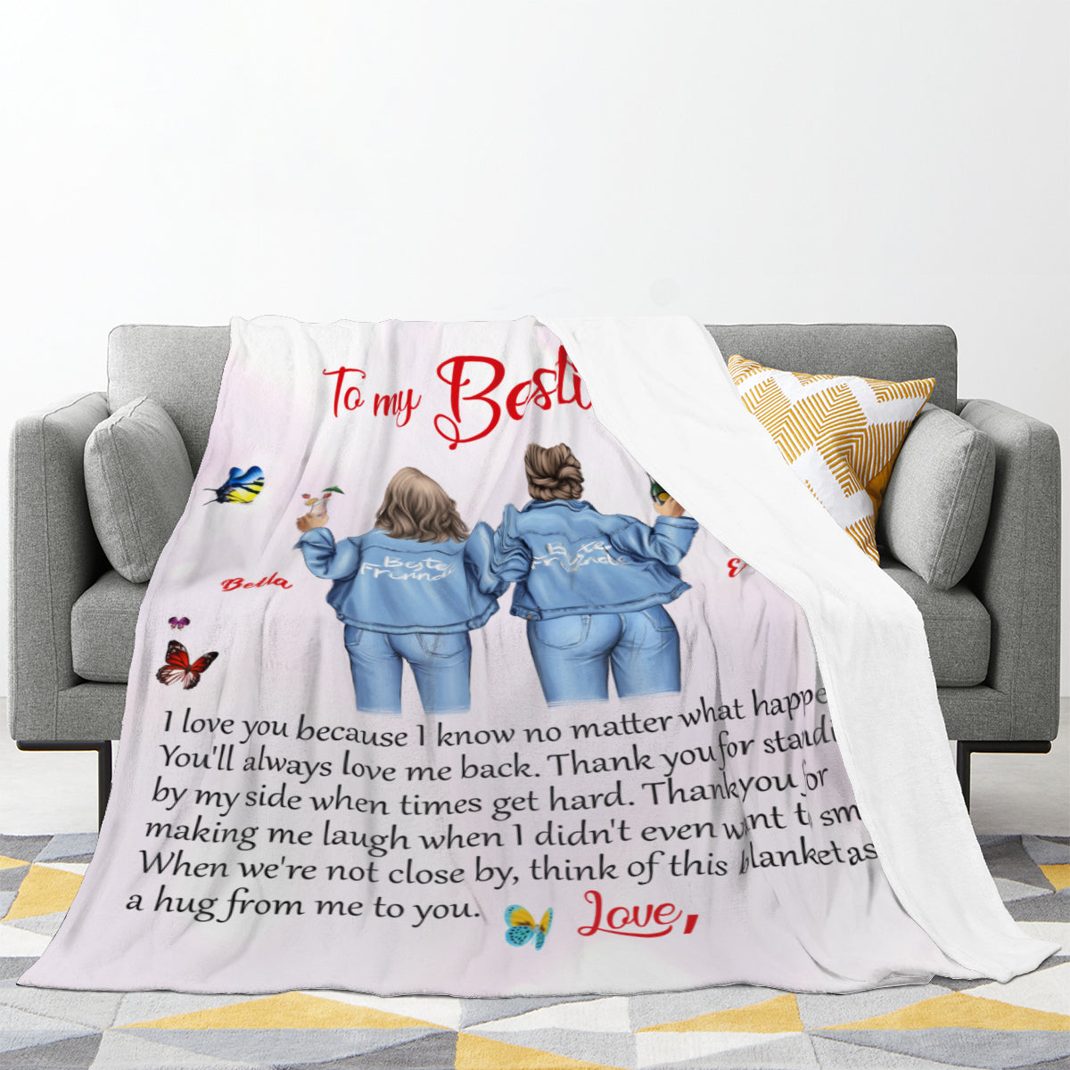 To My Bestie I Love You-Custom Blanket for Bestie