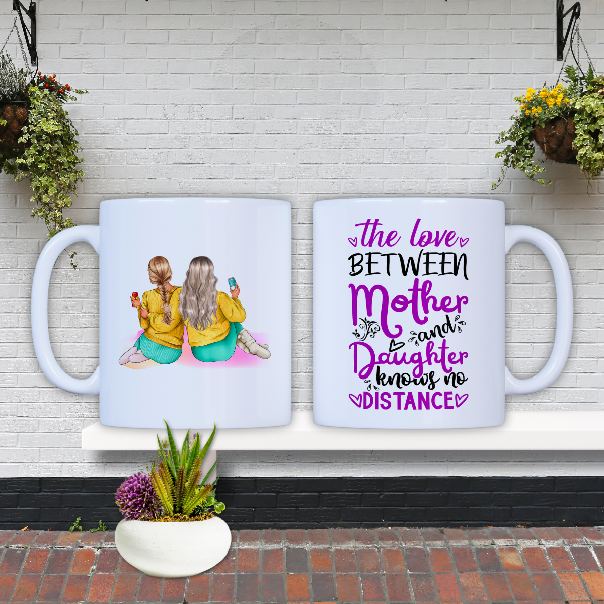 The Love Between Mother and Daughter Knows No Distance-Personalized Mug for Mom and Daughter