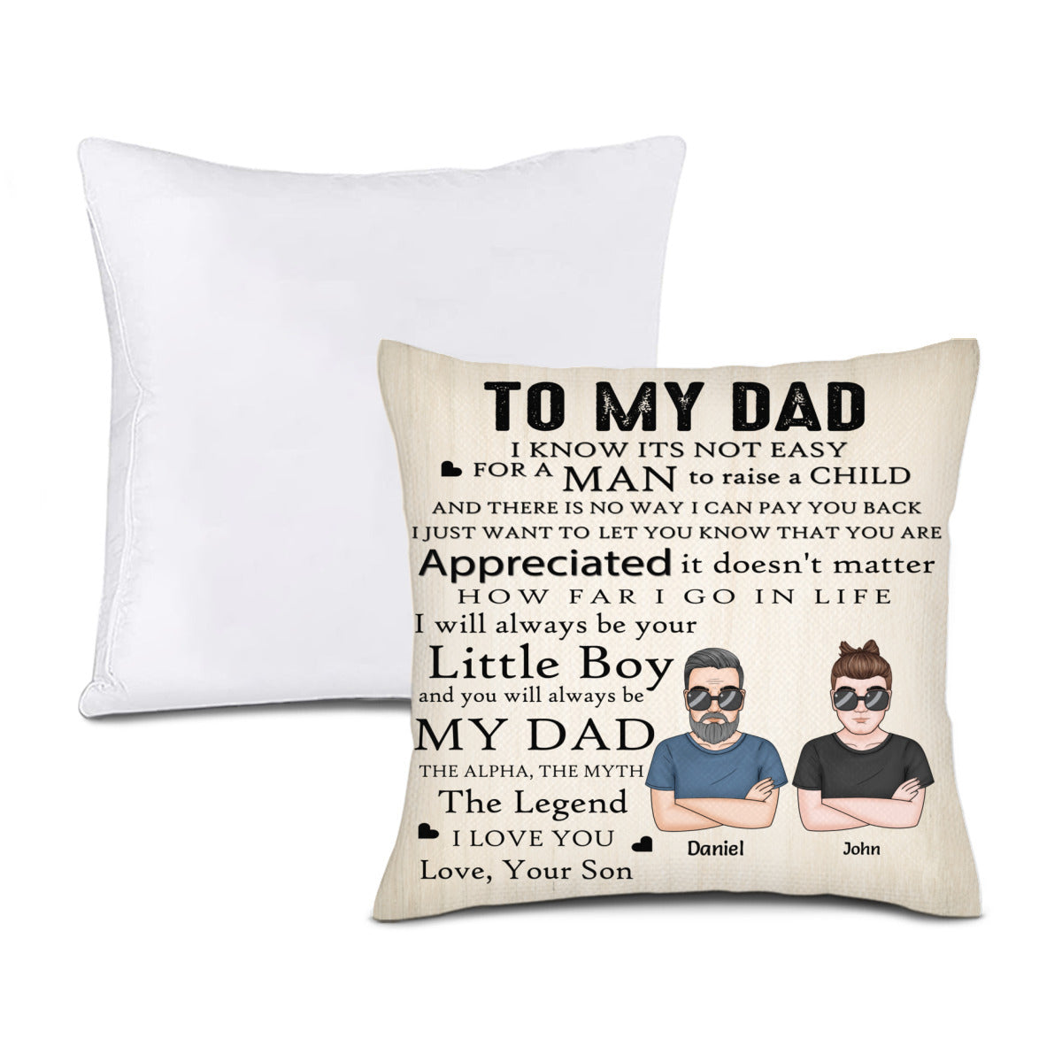 Papá es el Alfa, el Mito, la Leyenda: Almohada personalizada para papá de parte de su hijo