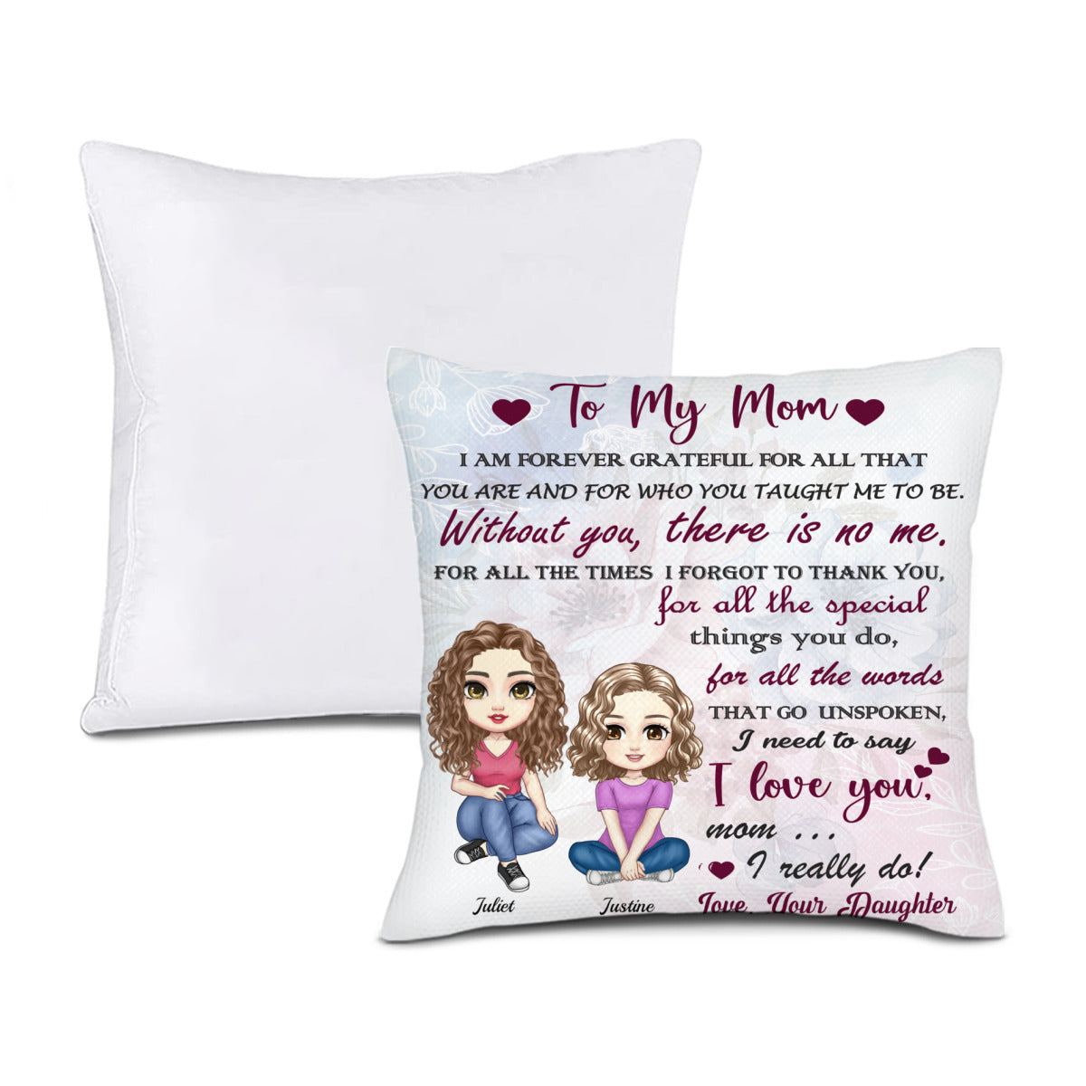 Estoy agradecida con mamá por todo eso: almohada personalizada para mamá de parte de mi hija