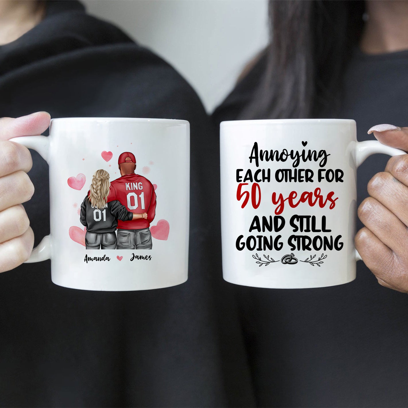 Molestándose mutuamente durante X años: regalo de taza personalizado para pareja o amante