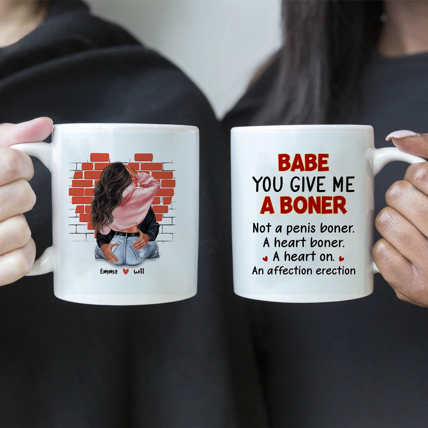 Babe You Give Me A Boner - Taza personalizada de regalo para parejas o amantes