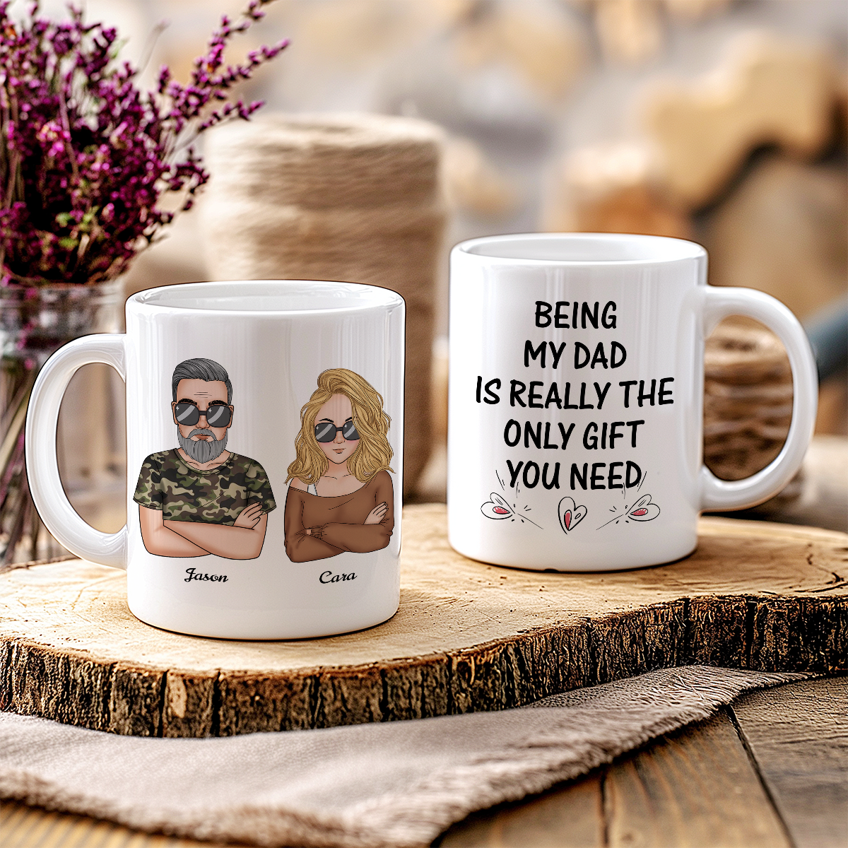 Être mon père est vraiment le seul cadeau dont vous avez besoin - Tasse personnalisée pour papa