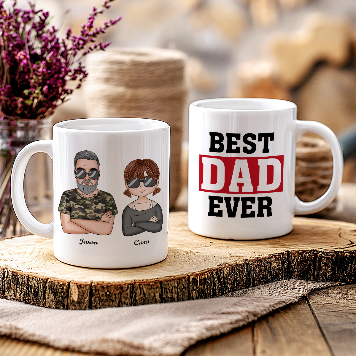 Meilleur cadeau de tasse personnalisé pour papa de fils à papa ou de fille à papa