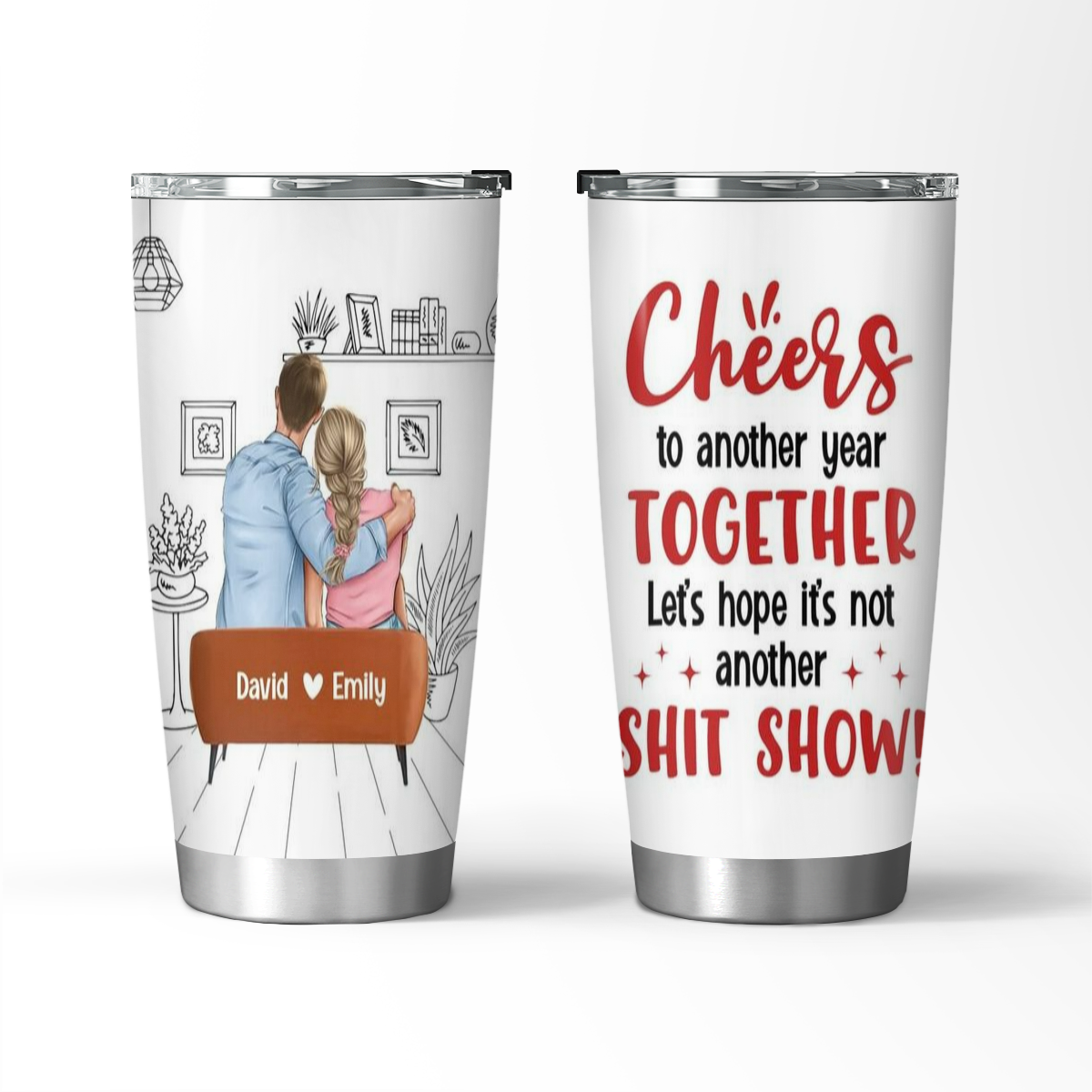 Cheers To Another Year Together-Personalized Tumbler Gift For Lover