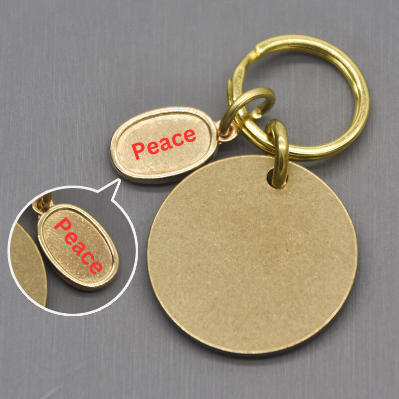 Custom Brass Keychain - Anti-Lost Creative Pendant - Pet, Couple, and Best Friend Memorial - Birthday Gift