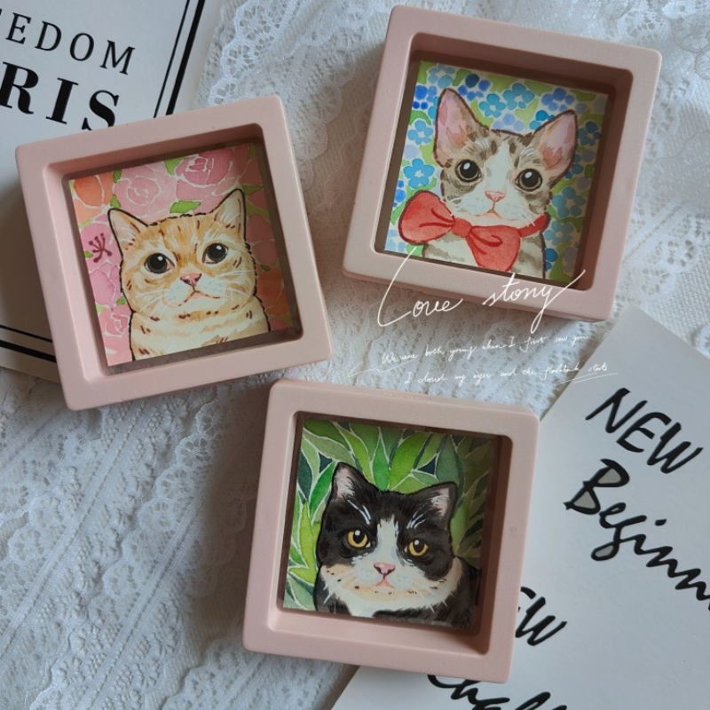 Custom Hand-Painted Watercolor Pet Portraits - Cute Style Animal Illustrations - Cat and Dog Portraits