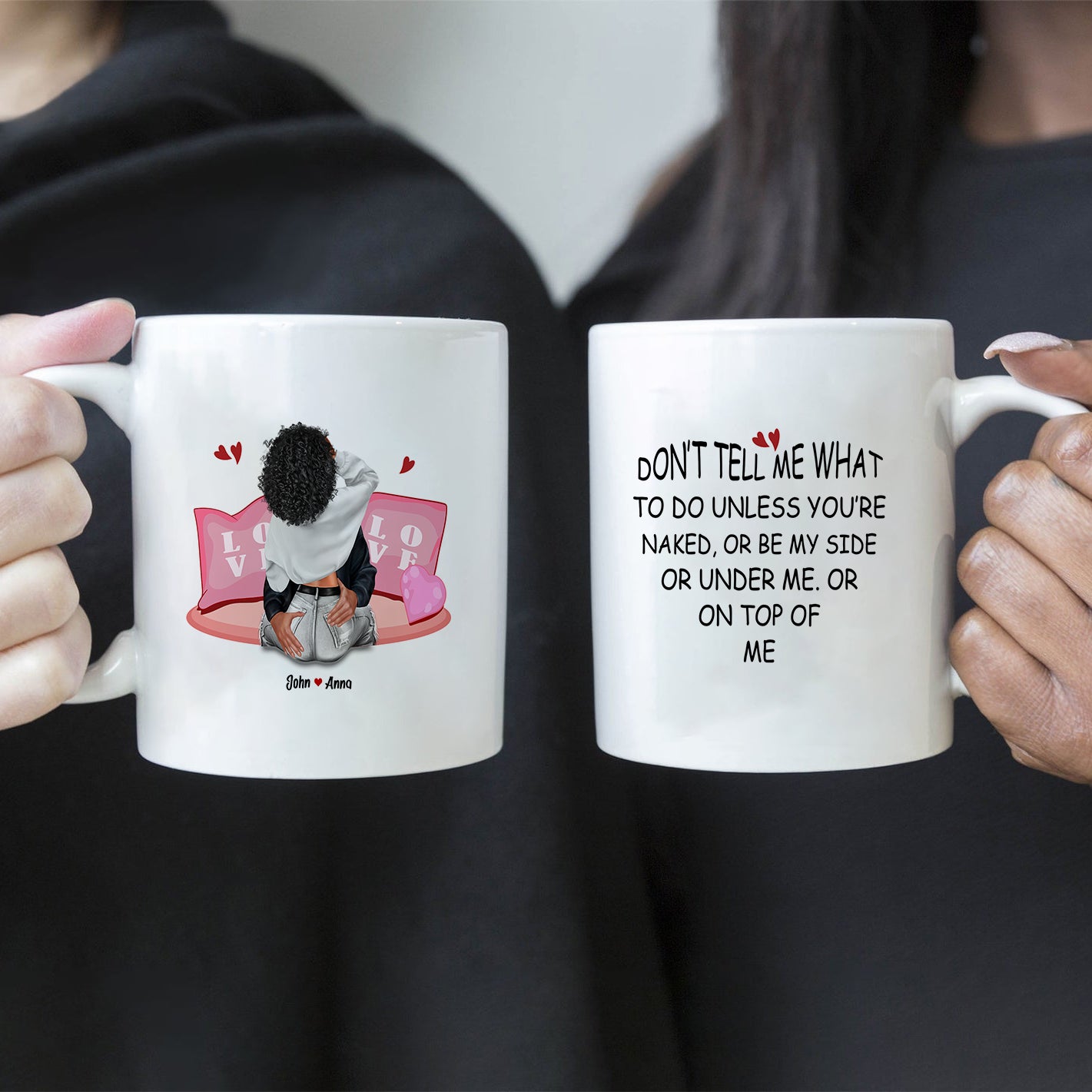 No me digas qué hacer: regalo de taza personalizado para parejas o amantes