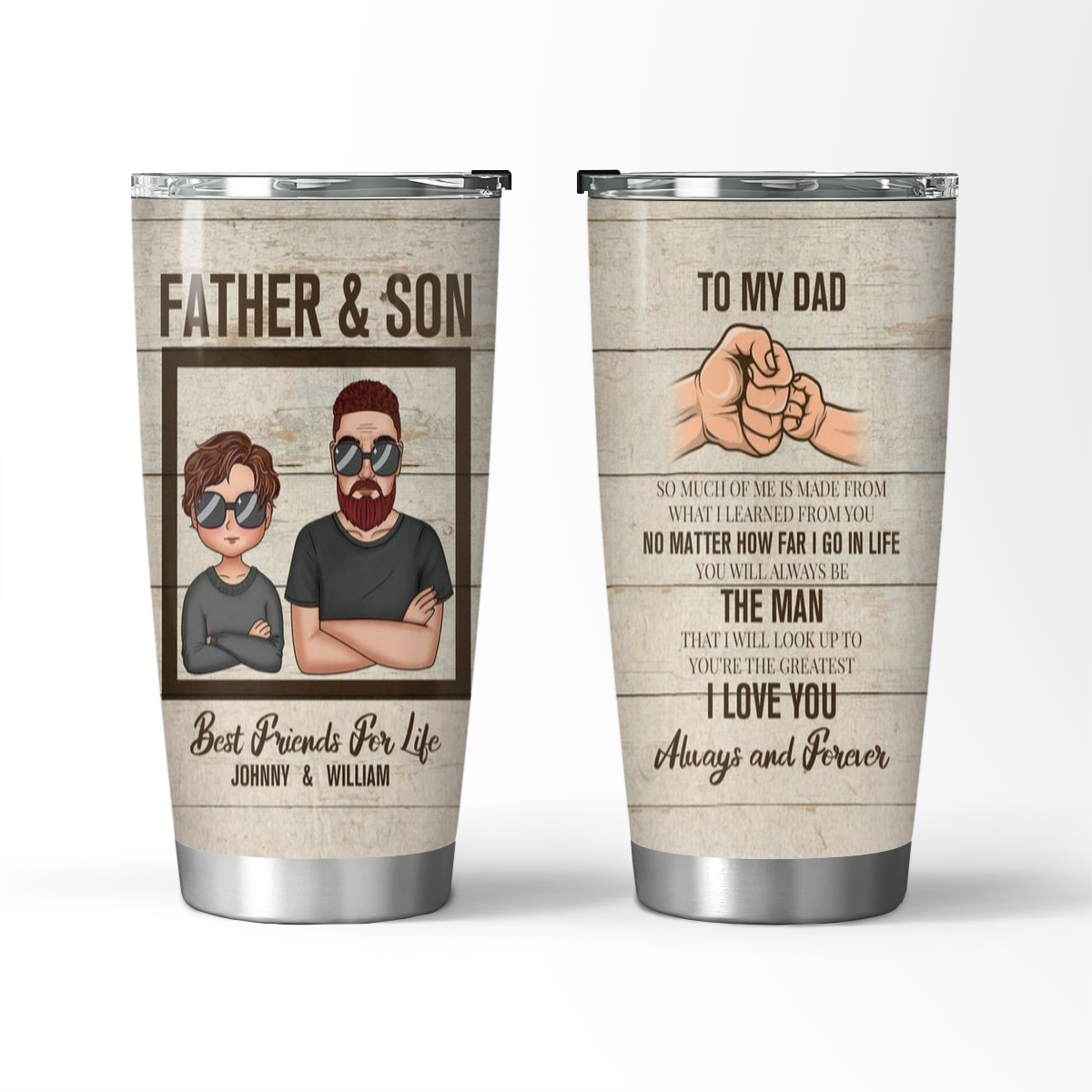 Vaso personalizado de Padre e hijo, mejores amigos de por vida, de hijo a papá