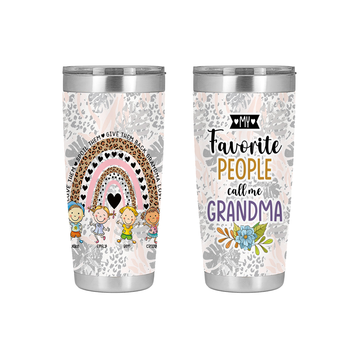 Mis personas favoritas me llaman abuela: vasos personalizados para abuela