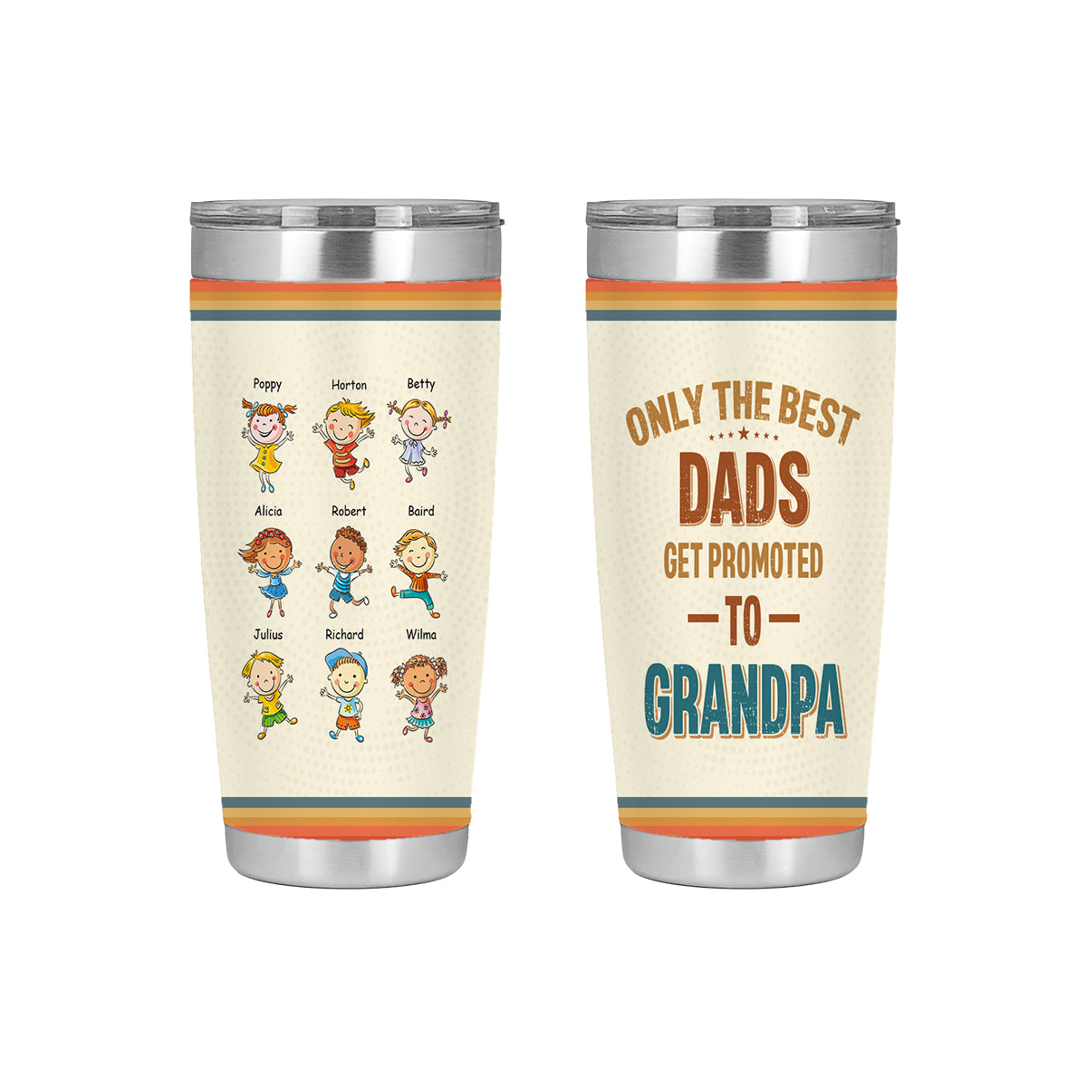 El mejor papá asciende a abuelo: vaso personalizado para abuelo