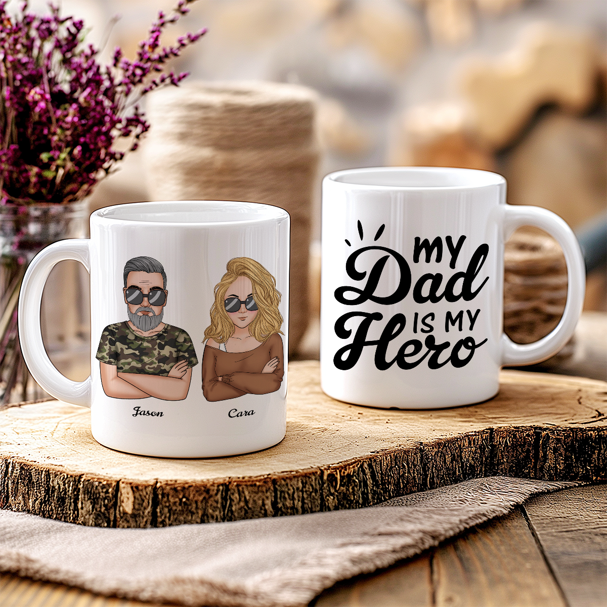 Mi papá es mi héroe- Taza personalizada de hija a papá o de hijo a papá