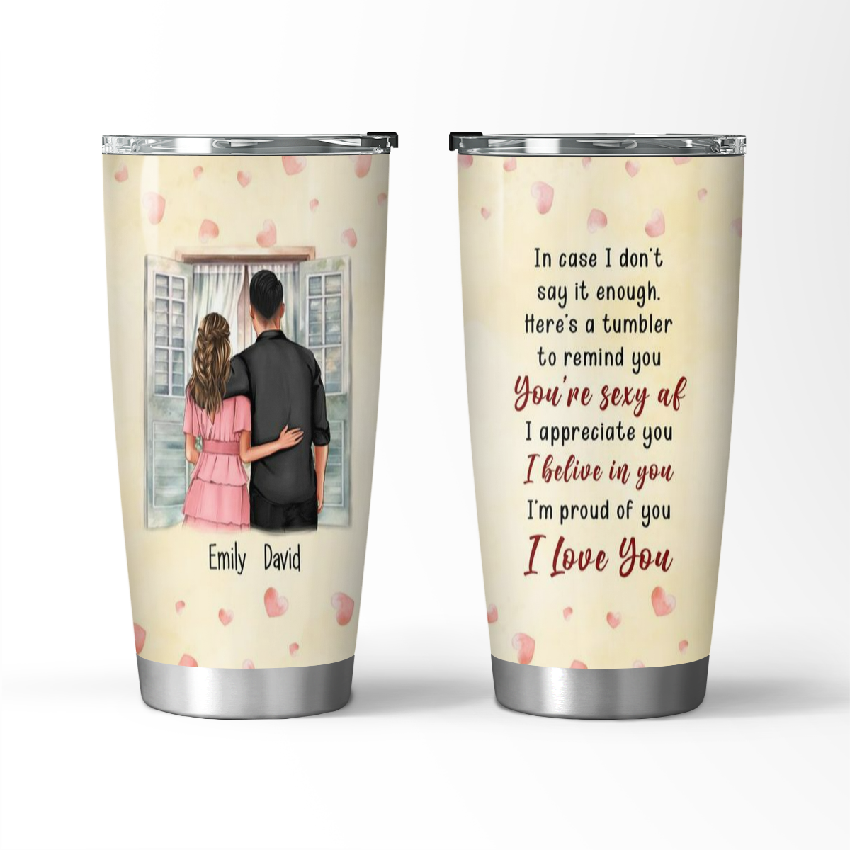 Por si no lo digo lo suficiente - Vaso personalizado para enamorados o pareja