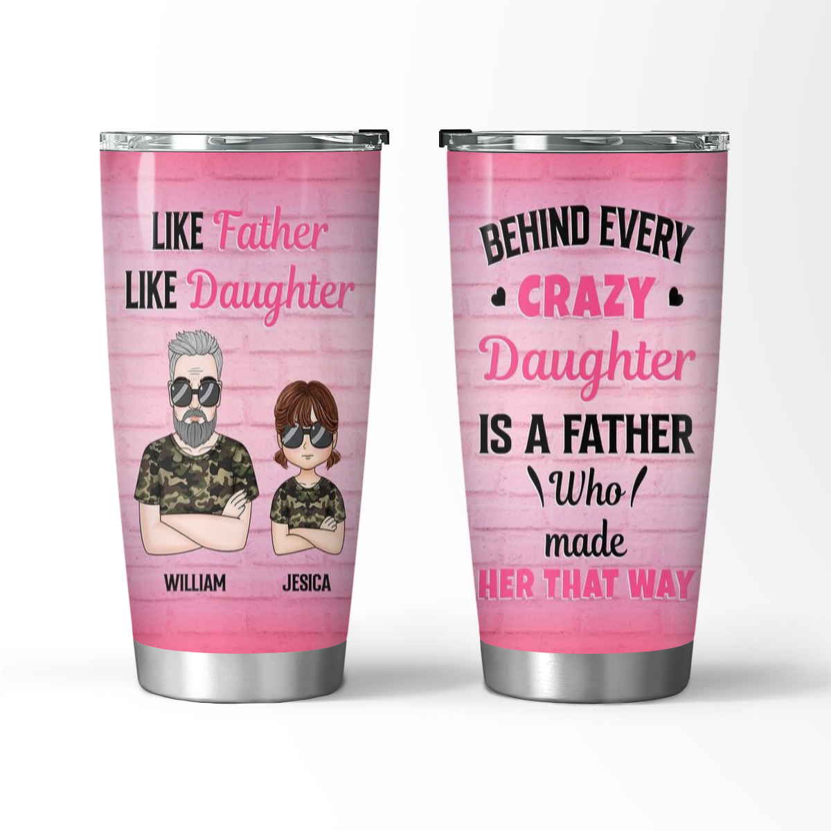 Like Dad Like Daughter-Personalized Tumbler Daughter Gifts to Dad