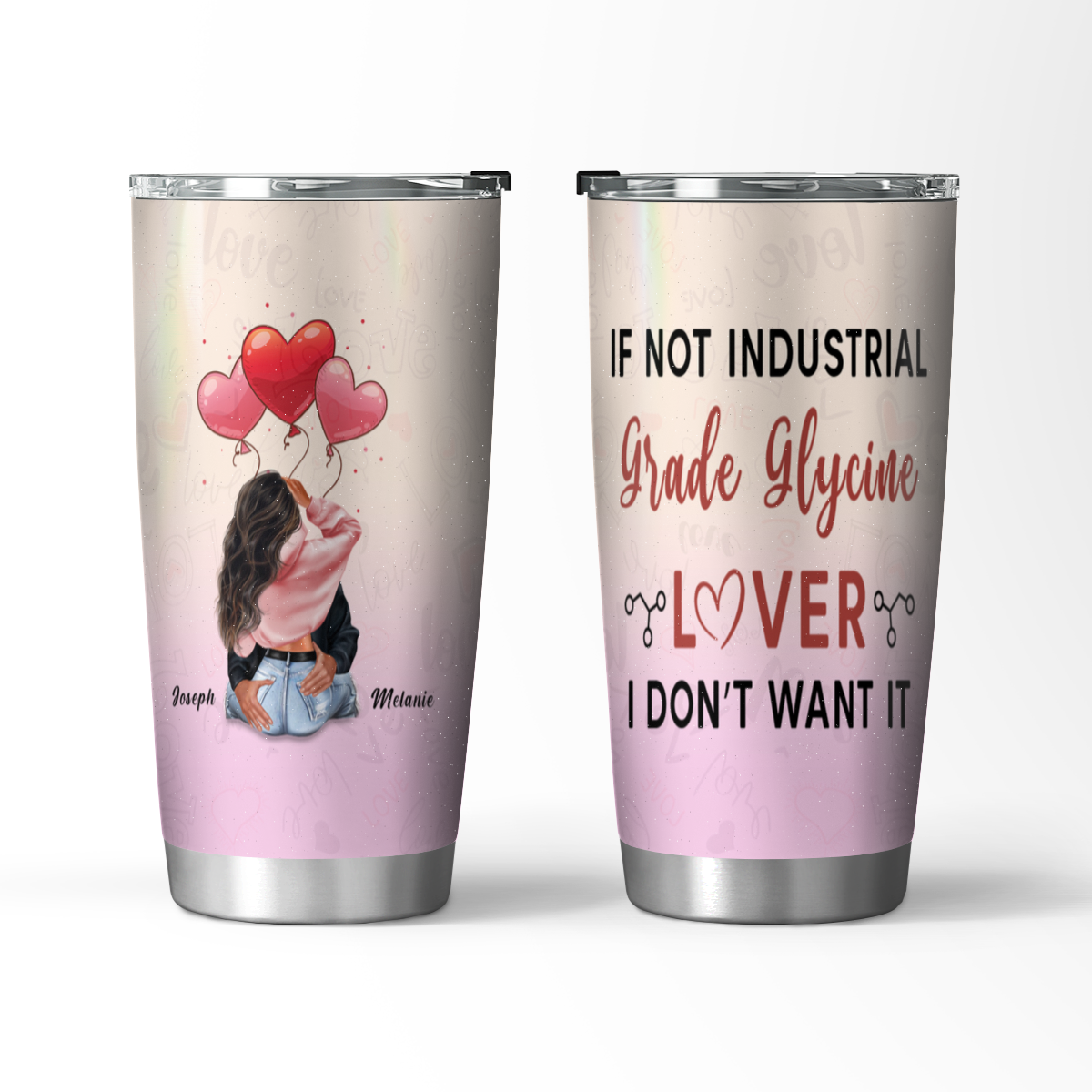 INDUSTRIAL GRADE GLYCINE-Tumbler Cups for Couples