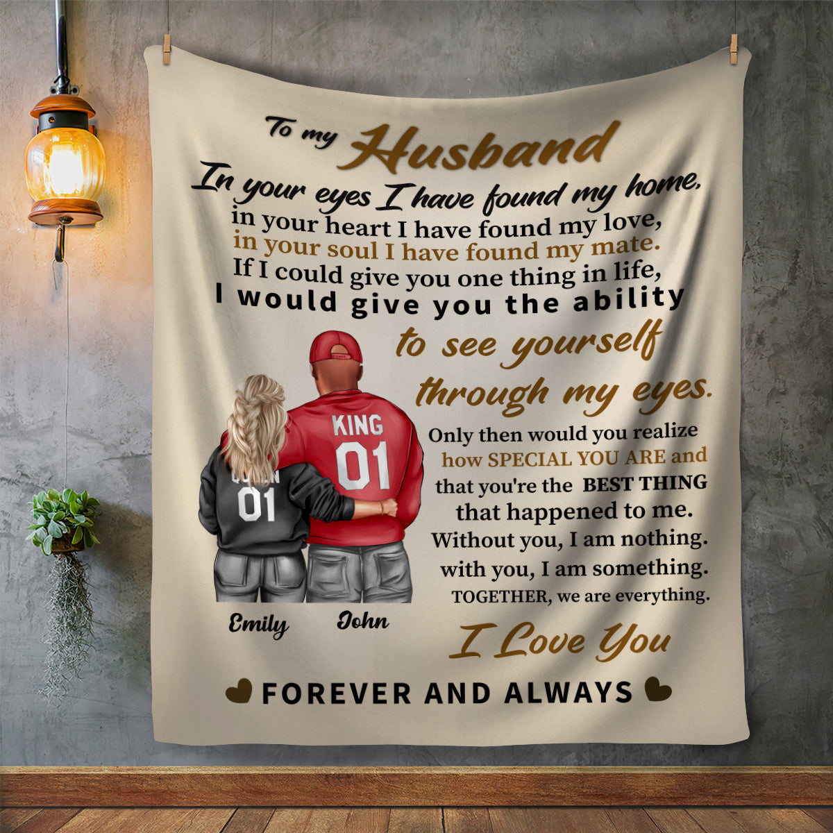 Found My Home, Love and Mate In Your Eyes- Custom blanket for Wife