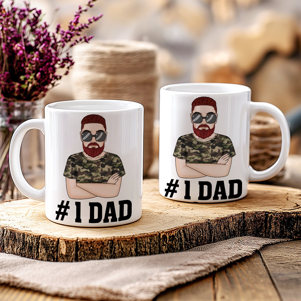 Regalo para papá #1 Taza personalizada de papá de hijo a papá / de hija a papá