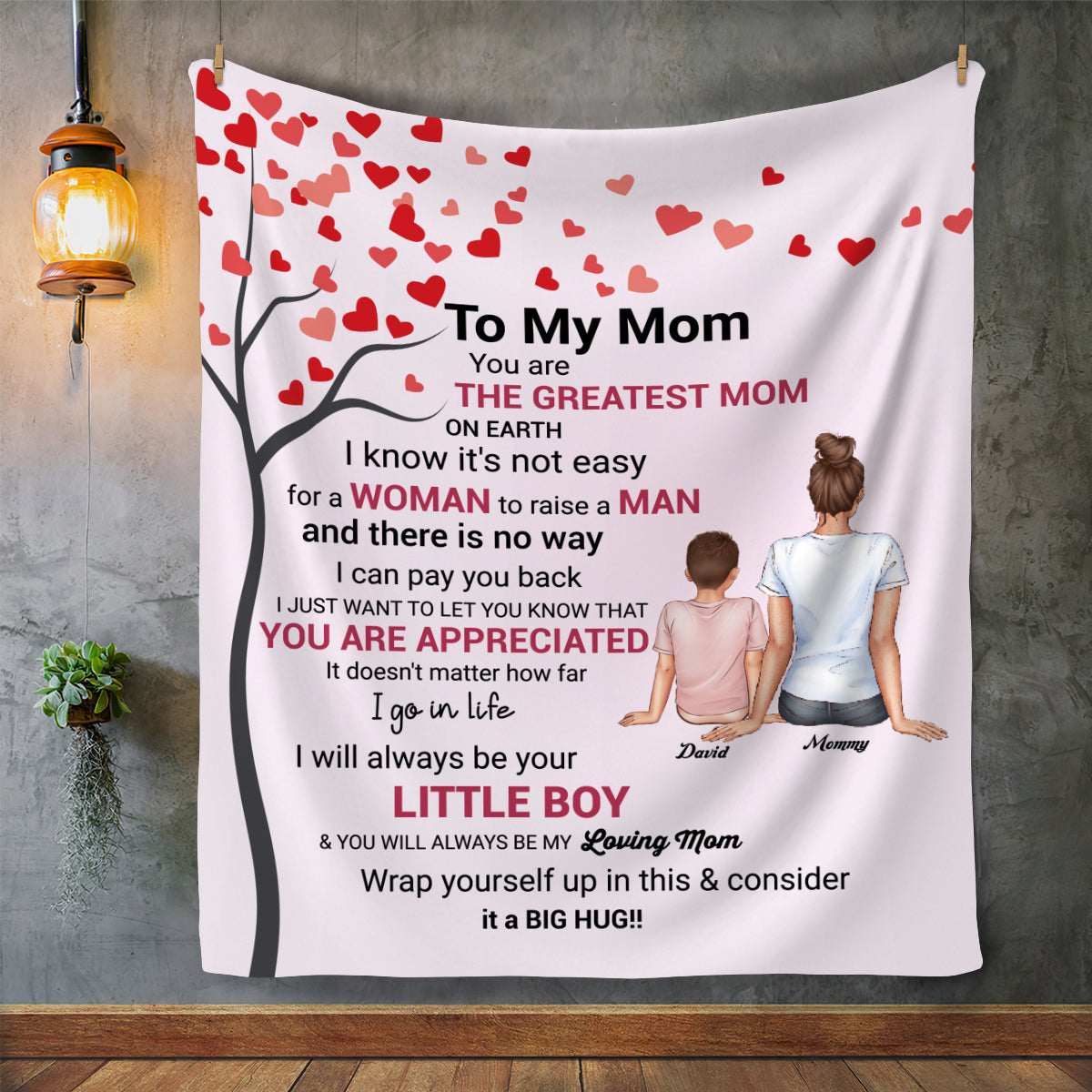 You Are The Greatest Mom On Earth-Personalized Love Tree Blanket for Mom