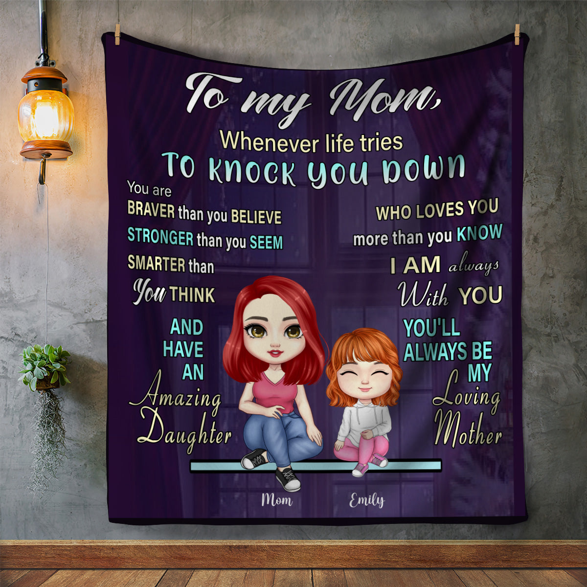 My Loving Mom Blanket from Daughter to Mom- Personalized Blanket to Mom