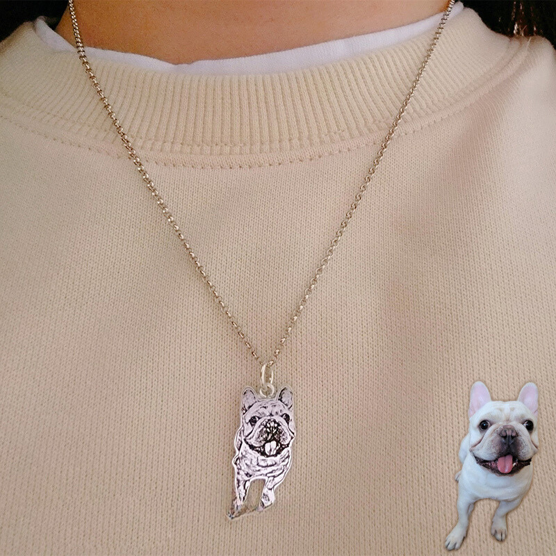 Collar personalizado con foto de mascota, colgante de cachorro, conejo y hámster, ideas para pulseras de dedo, joyería original de plata esterlina