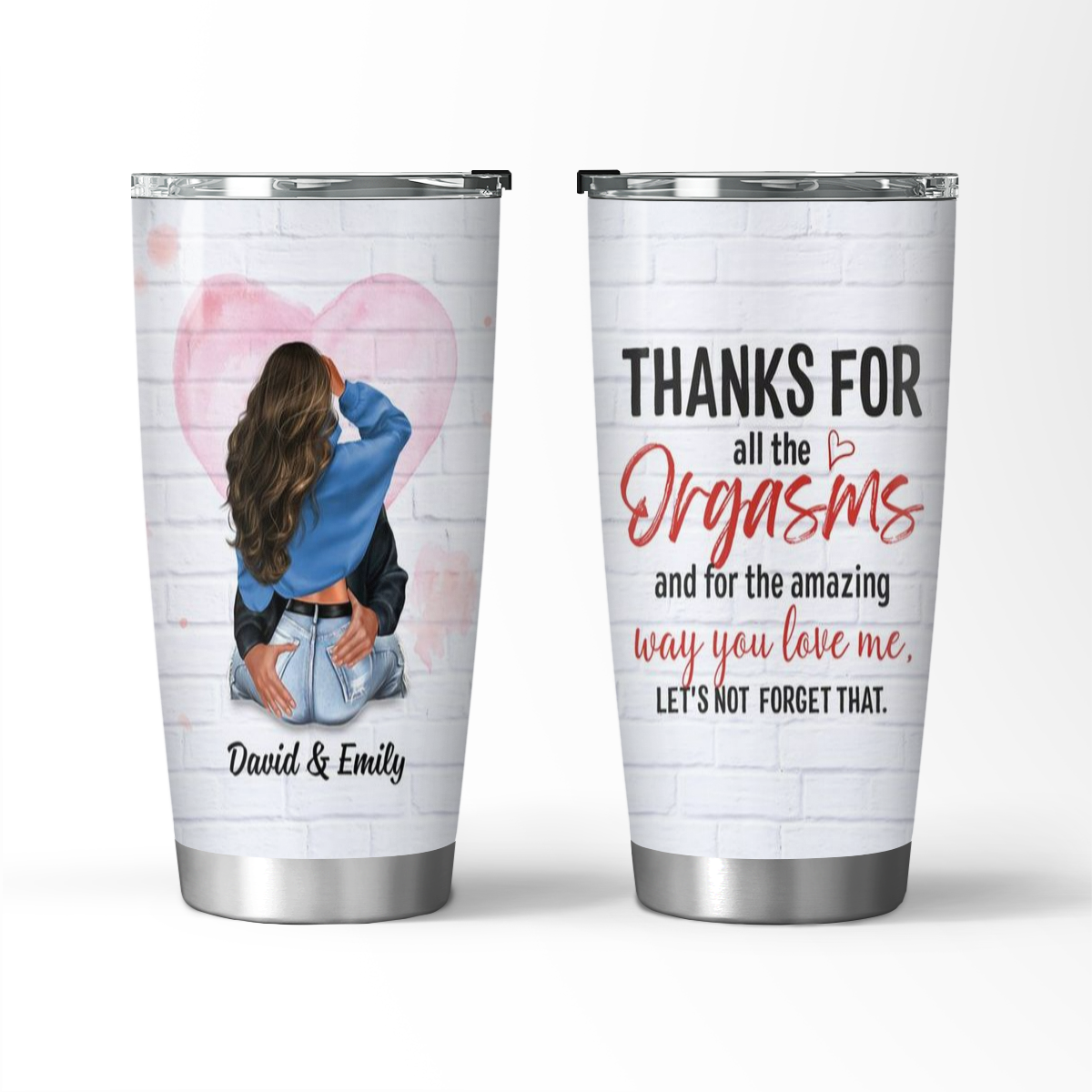 Gracias por todo el orgasmo: vaso de regalo personalizado para esposo o novio