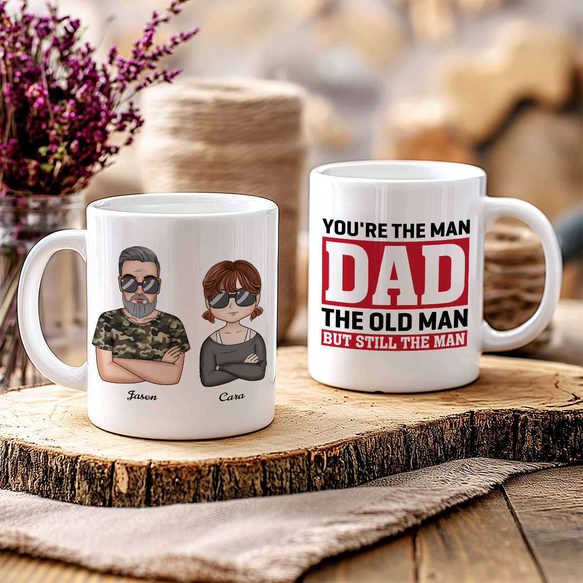 You Are The Man Dad - Cadeau de tasse personnalisé des enfants à papa