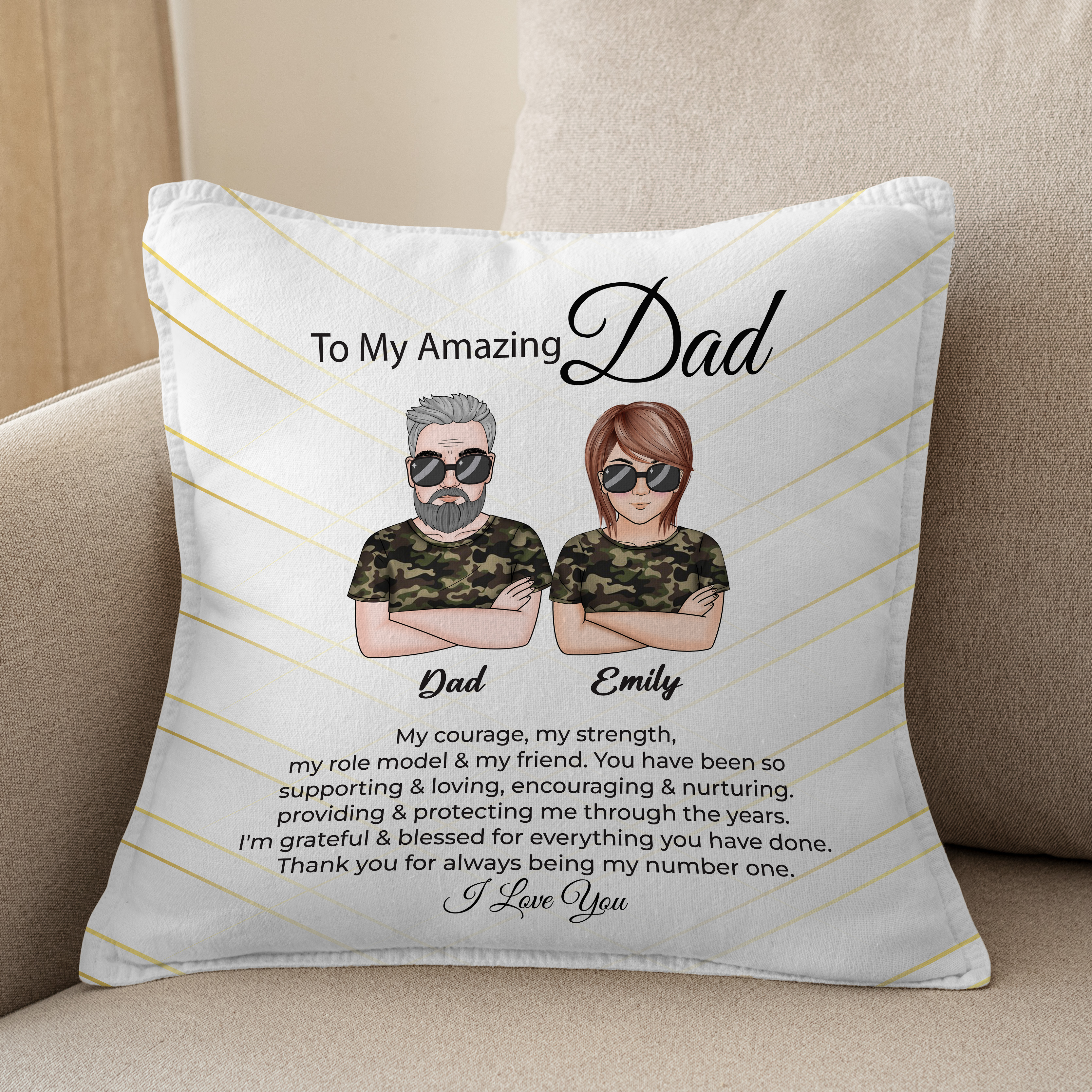 To My Amazing Dad- Personalized Custom Pillow For Dad From Daughter